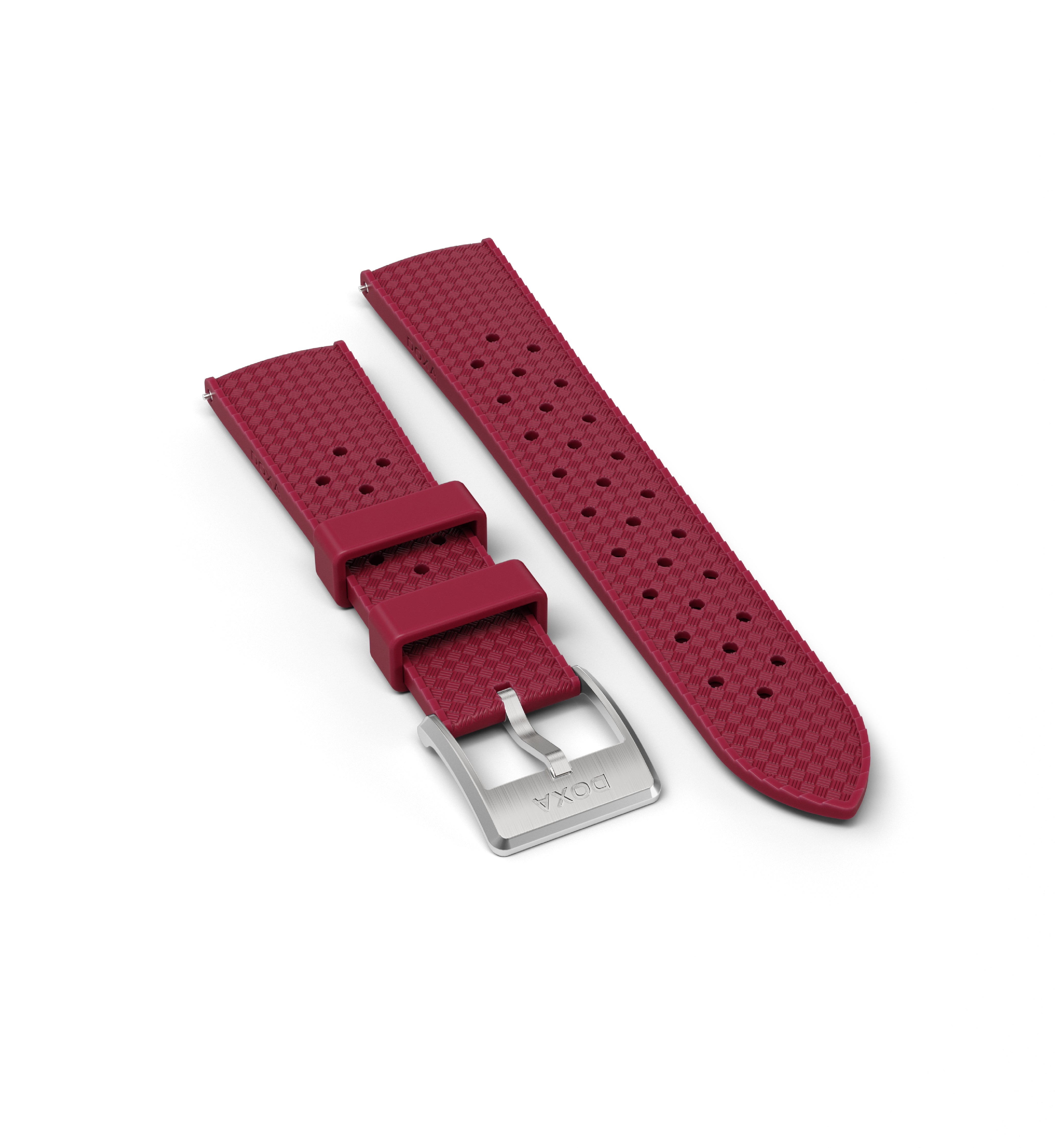 Rubber Dive Flex strap with pin buckle, Red