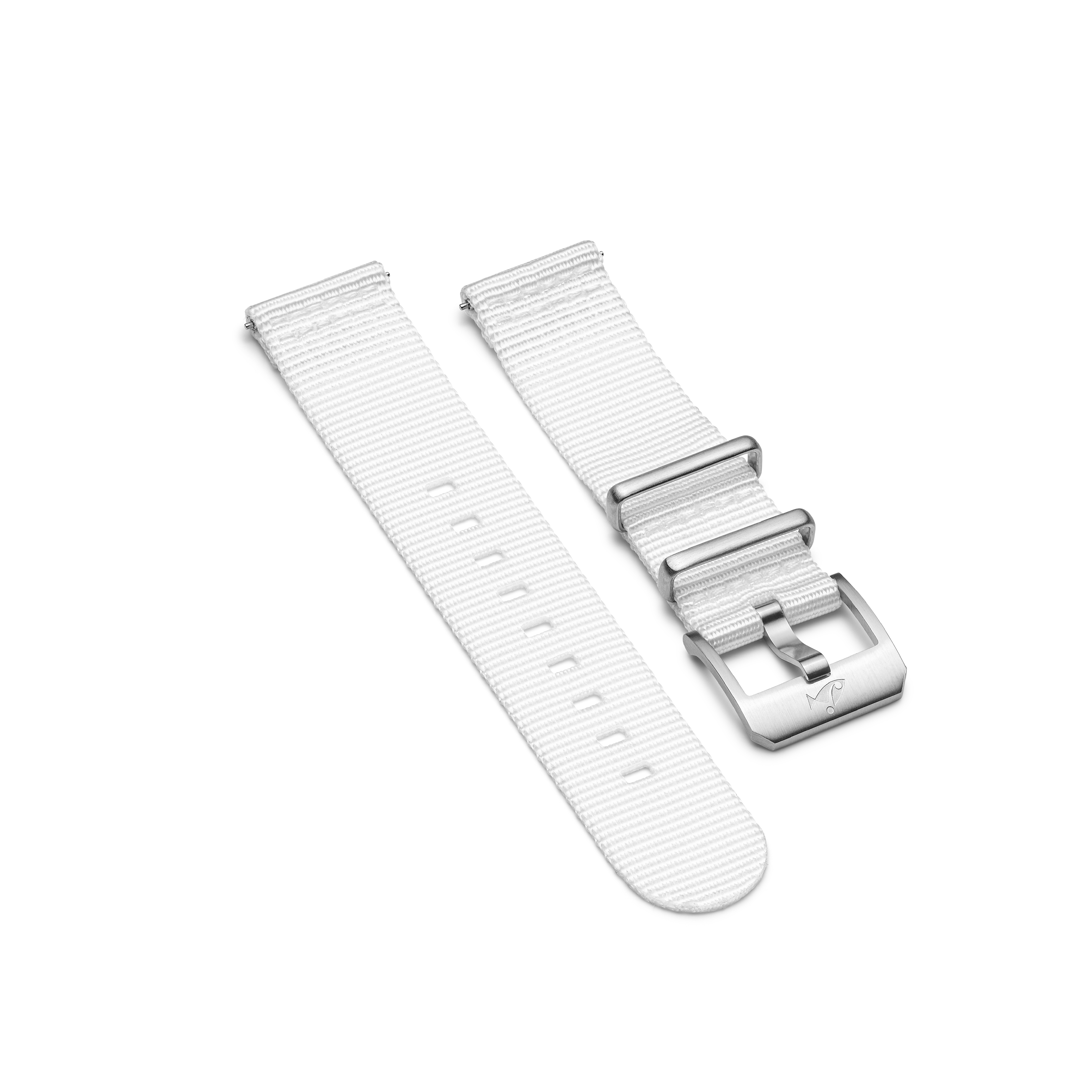 NATO strap with folding buckle, White